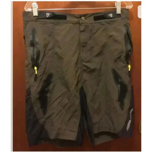 Men SAENSHING Brown Black Nylon 9” Inseam Athletic Shorts Sz Medium EUC